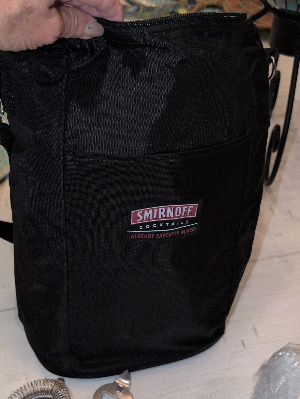 Black Insulated Crossbody Cooler Bag